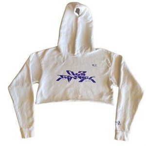 CLUB FANTASY WOMENS WHITE CROPTOP HOODIE SZ:S NWOT